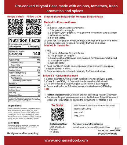 Mohanas Biryani Base (200g)